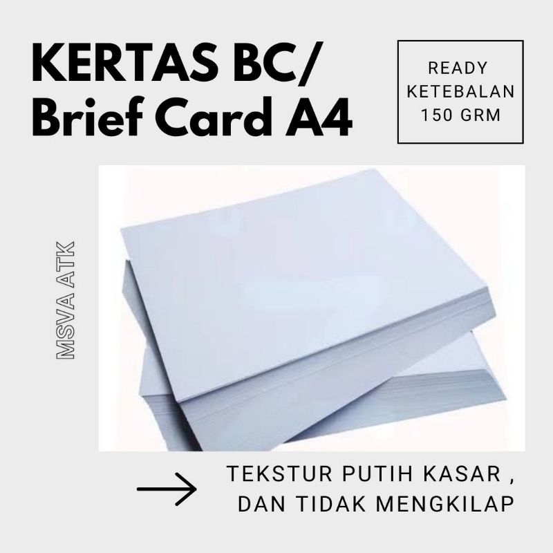 

Kertas Bc 150gsm Ukuran A4 50 Lembar