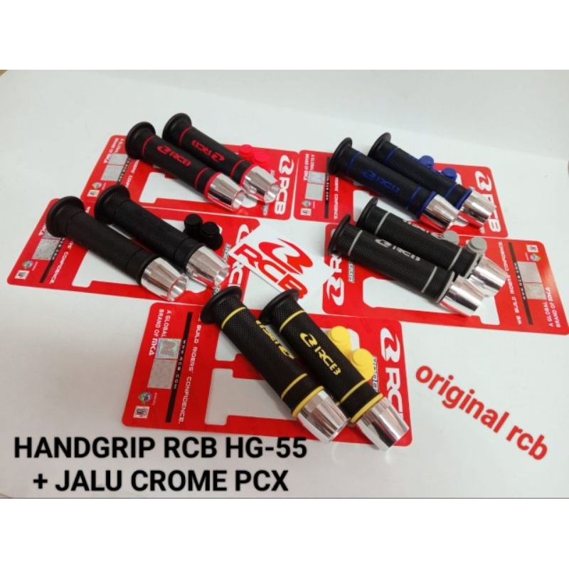 HANDGRIP GRIP STANG GRIB RCB HG55 ORIGINAL PLUS JALU CROME PCX UNIVERSAL BEAT SCOOPY VARIO 125/150 N