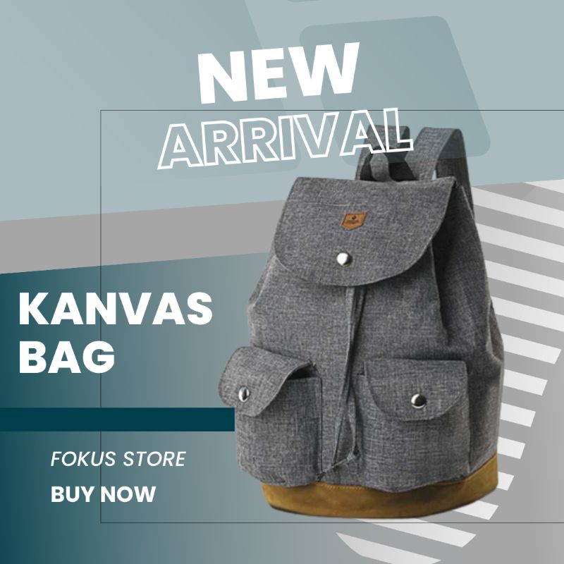 Tas Ori Ransel Wanita Kanvas  Premium