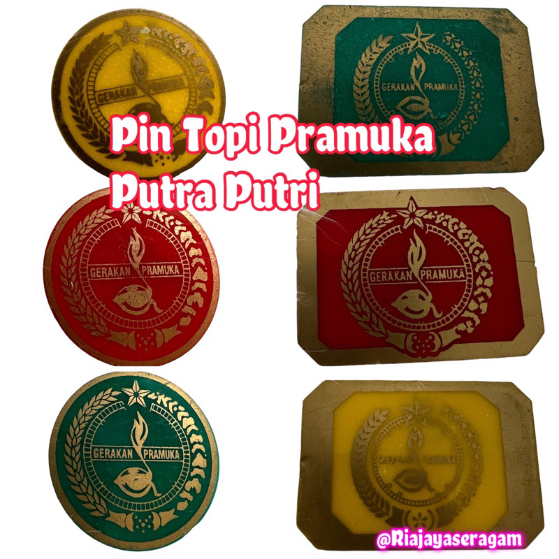 Pin Topi Pramuka Siaga Penggalang Bahan Mika Tantop