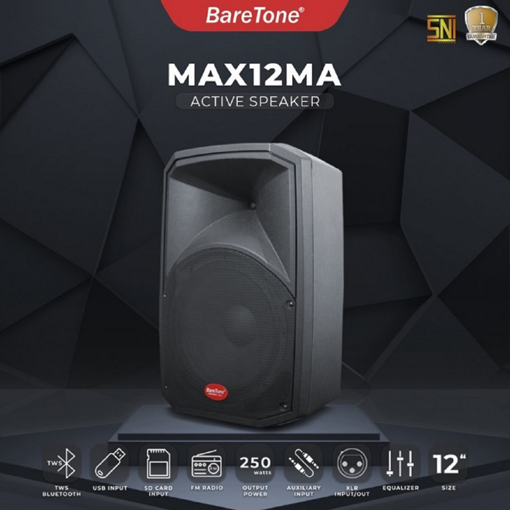 SPEAKER AKTIF BARETONE MAX12MA MAX 12MA MAX 12 MA 12'' Original