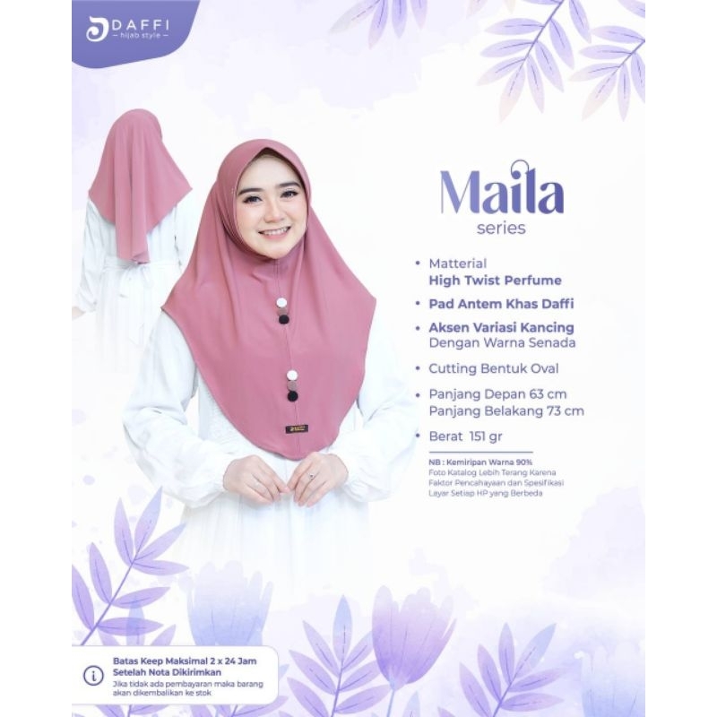 Hijab Instan Daffi Maila Series Bahan Hight Twist Parfume