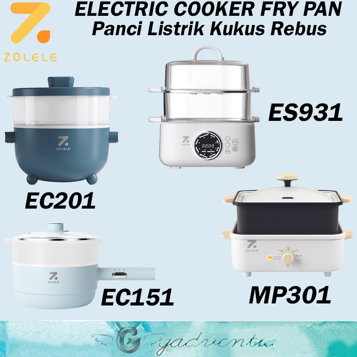 ZOLELE Electric Cooking Pot Alat Masak Kompor Listrik Panggang Roti Daging Kukus Tumis Rebus Mie Mul