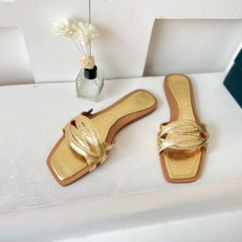 PROMO SALE Sandal flat zara gold kuning