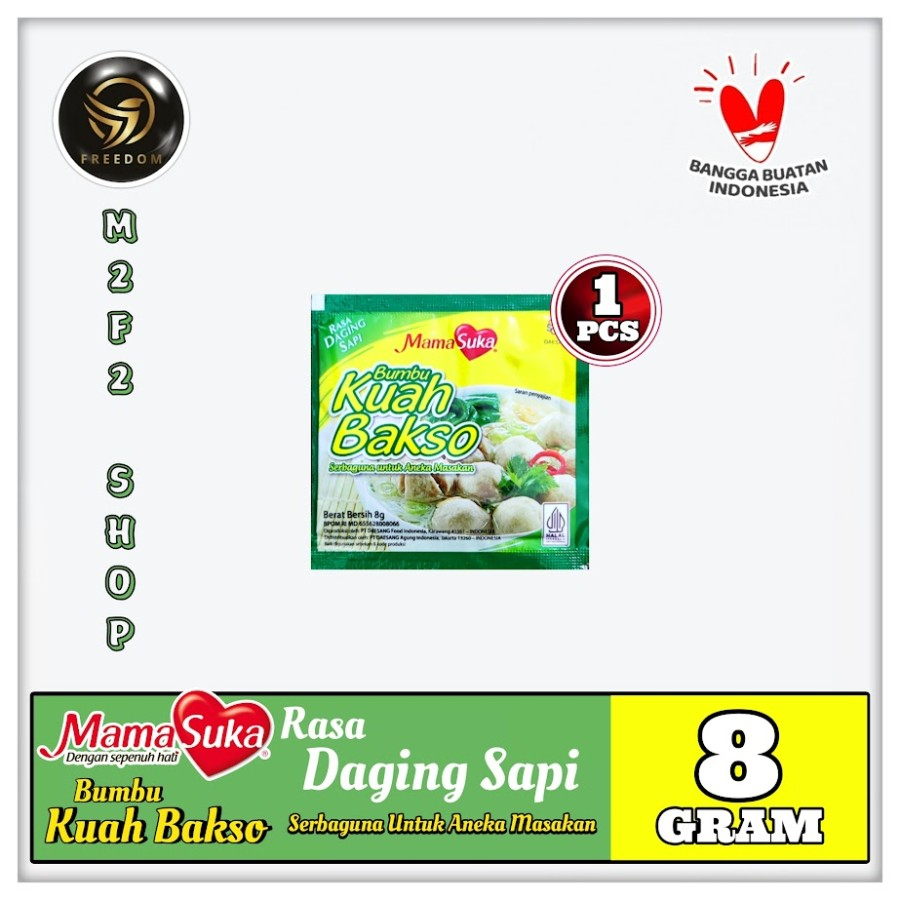 

Mamasuka Bumbu Kuah Bakso Penyedap Serbaguna Rasa Daging Sapi Sachet - 8 gr (Kemasan Satuan)