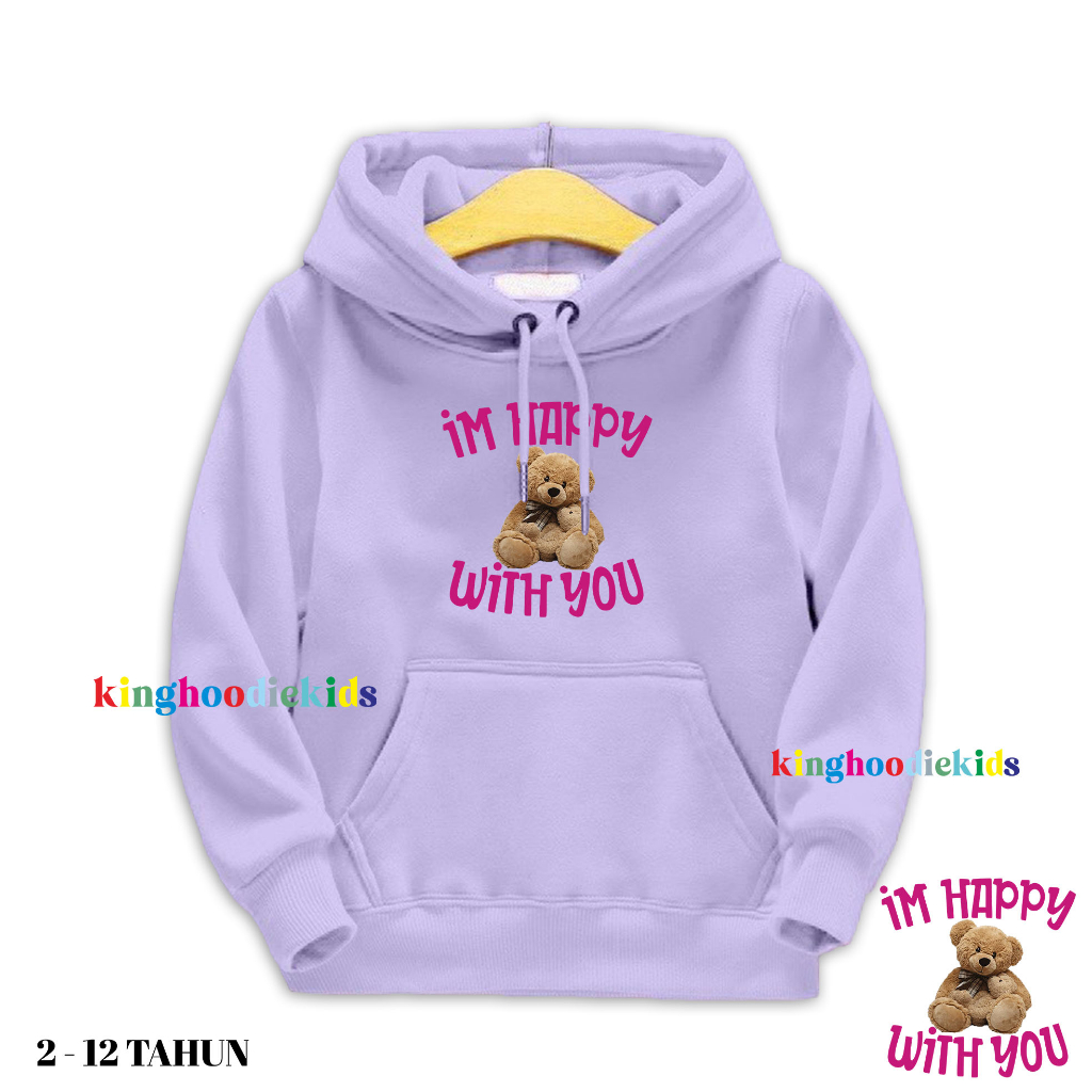 Jaket Anak Hoodie Anak Perempuan Laki Laki Gambar Beruang Lucu Umur 2 Sampai 3 4 5 6 7 8 9 10 11 12 