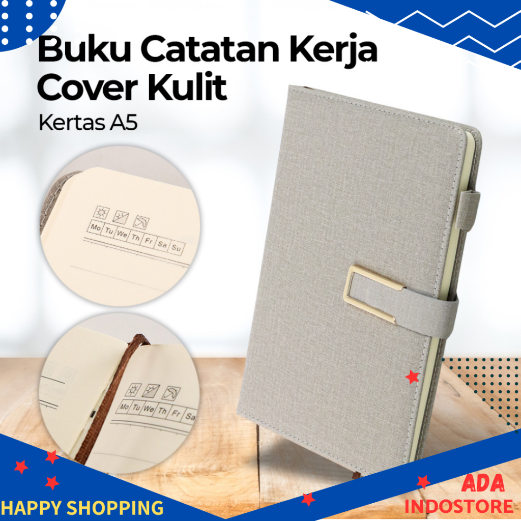 

Notebook Buku Jurnal Catatan Diary Cover Kulit A5 - Gray