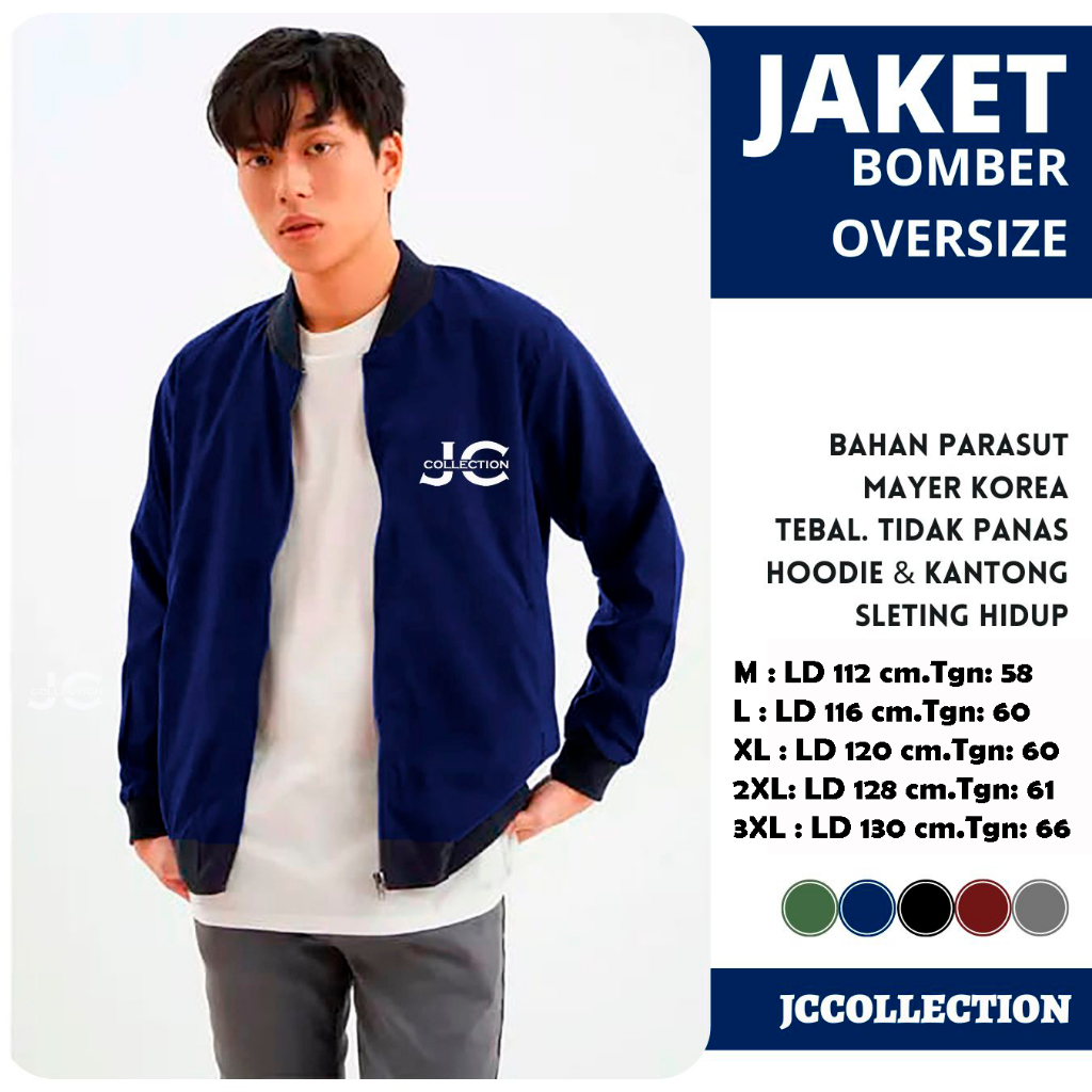 Jaket Bomber Pria / Jacket Motor Pria Oversize Parasut Bomber JCCollections.id