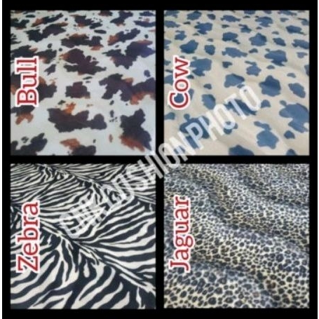 BAHAN KAIN SOFA BLUDRU TEBAL MOTIF HEWAN - HARIMAU MACAN LEOPARD - ANIMALIA