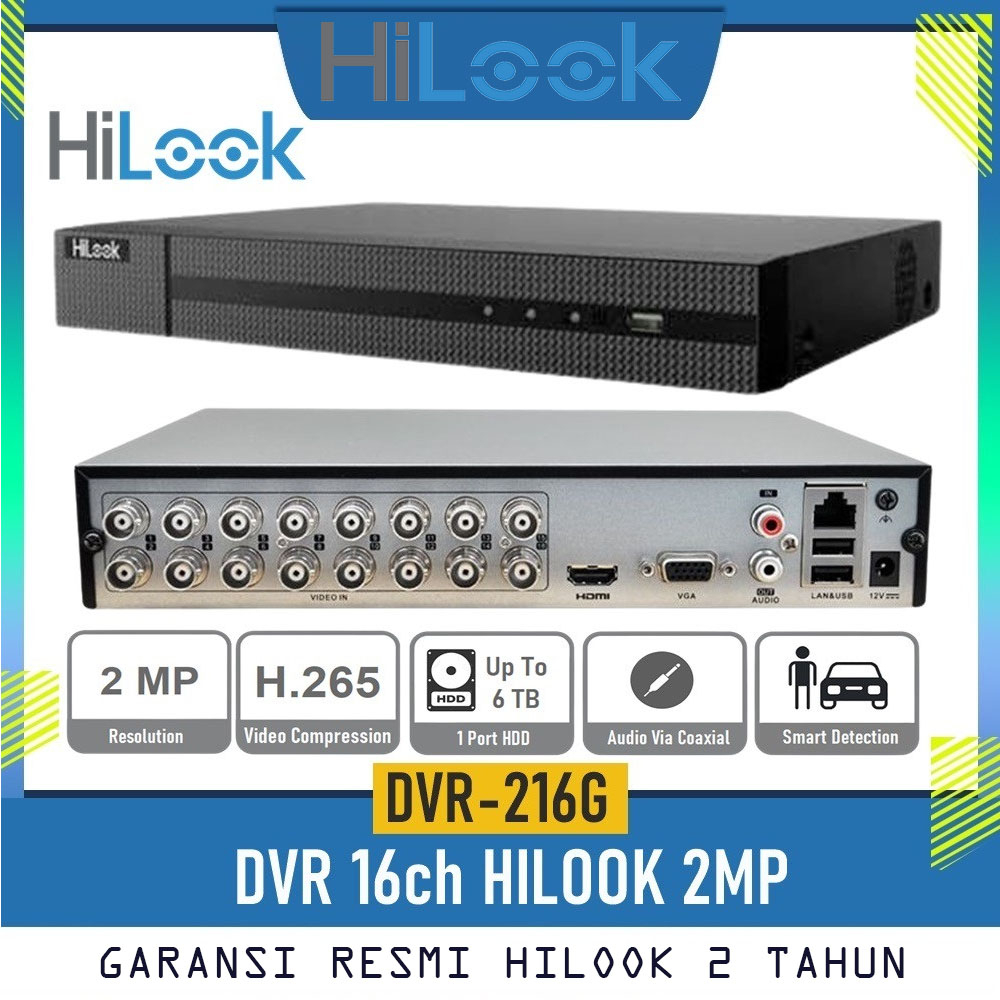 DVR HILOOK by HIKVISION 16 CHANNEL 2MP DVR-216G-M1 ACUSENSE support AUDIO