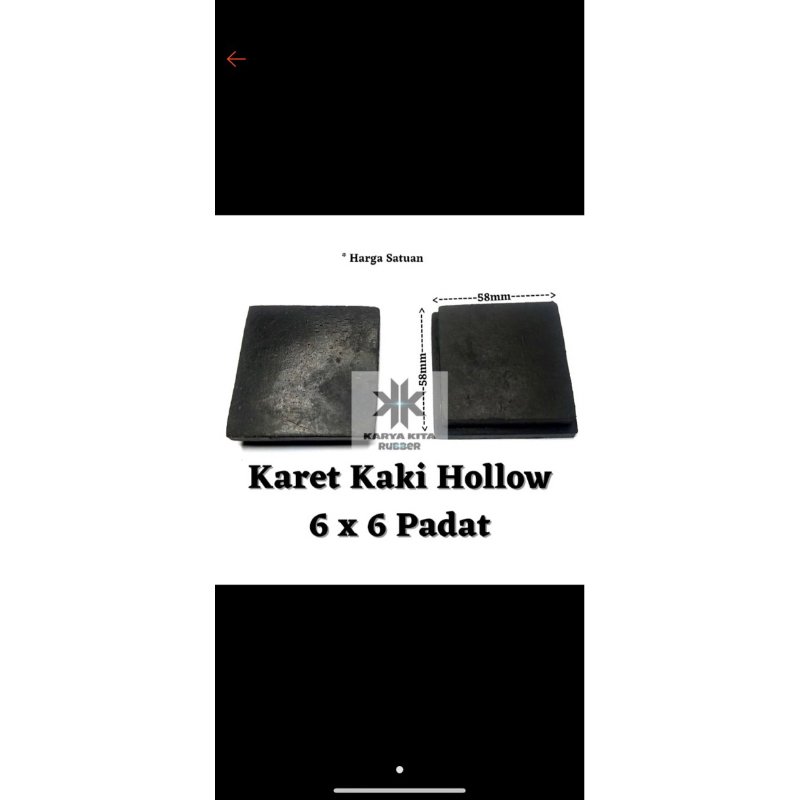 Karet Hollow / Tutup hollow besi 6x6