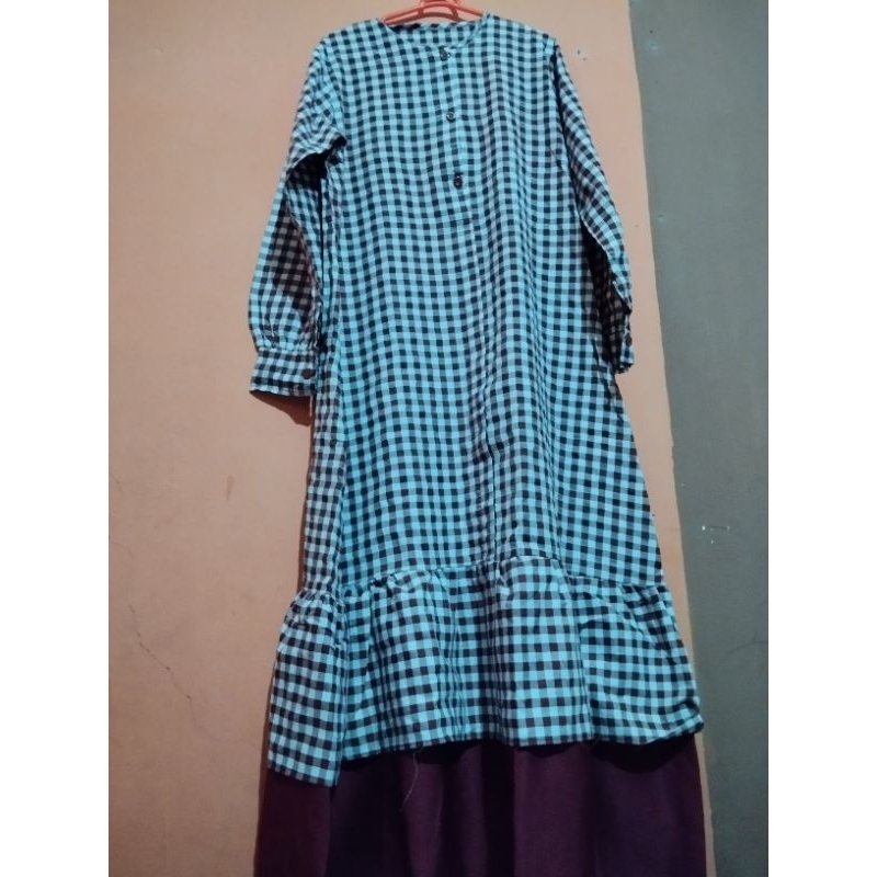 Preloved dress kotak-kotak