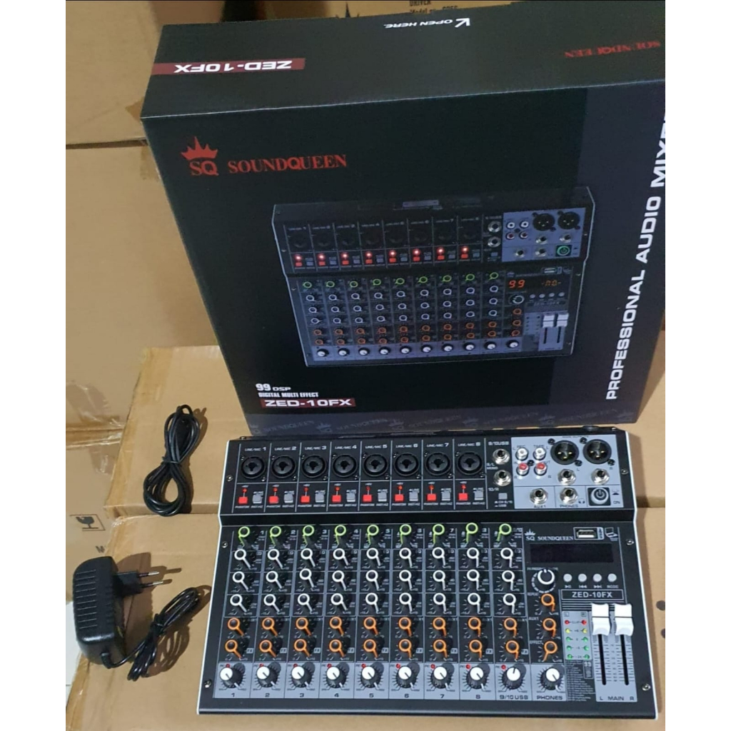 MIXER SOUNDQUEEN ZED 10 ORIGINAL SQ NEW PRODUK EFEK 99DSP