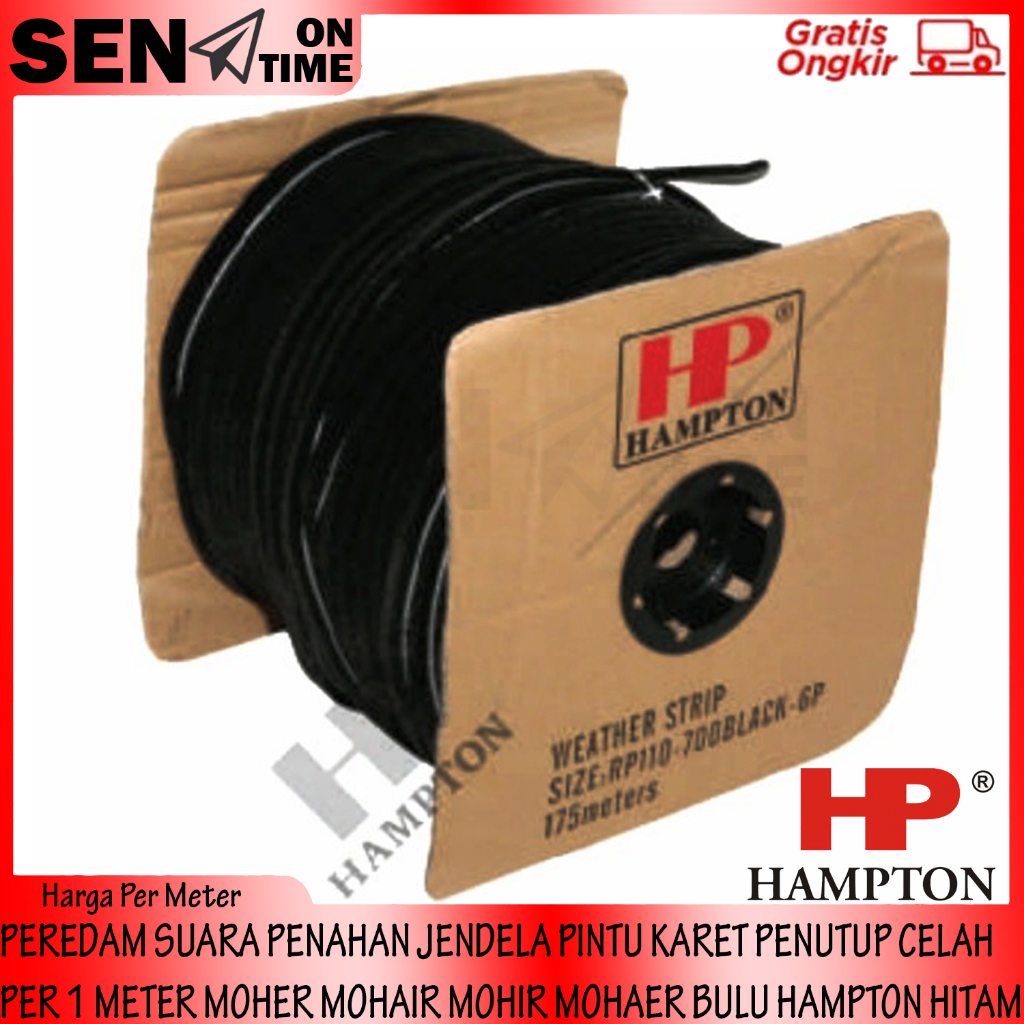 MOHER MOHAIR PER 1 METER MOHIR MOHAER BULU HAMPTON HITAM PEREDAM SUARA PENAHAN JENDELA PINTU KARET P