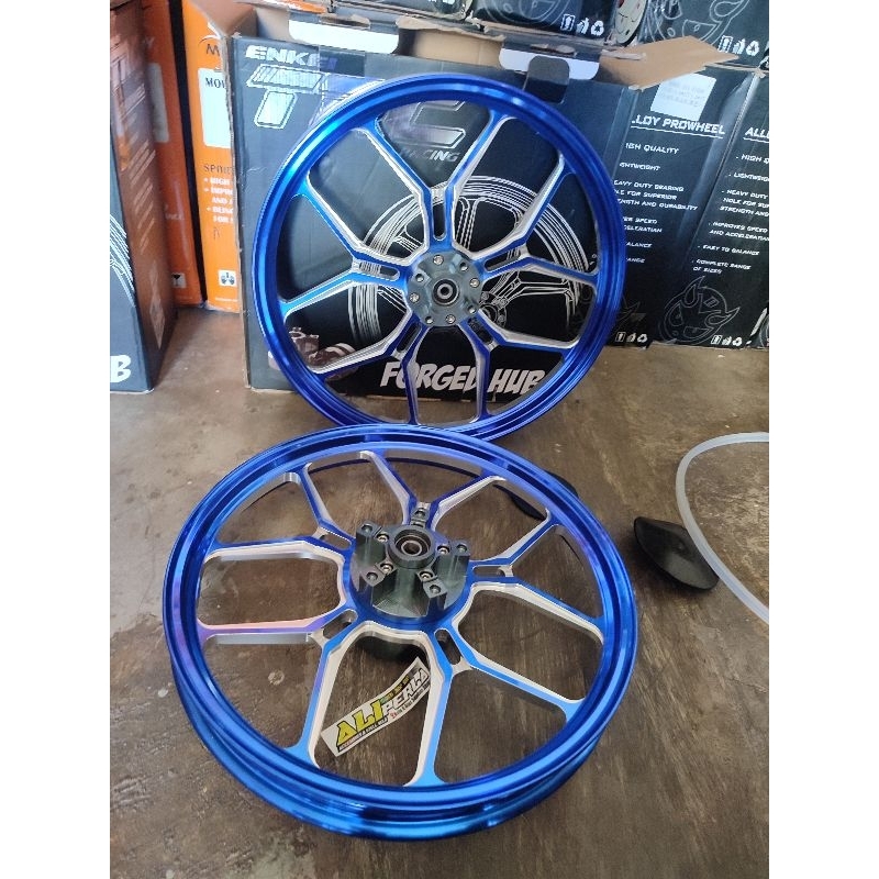 VELG ENKEI TRC RACING ANODIZE CNC SPIDER RING 17 BLUE BIRU DD DOUBLE DISK PNP MX KING NINJA