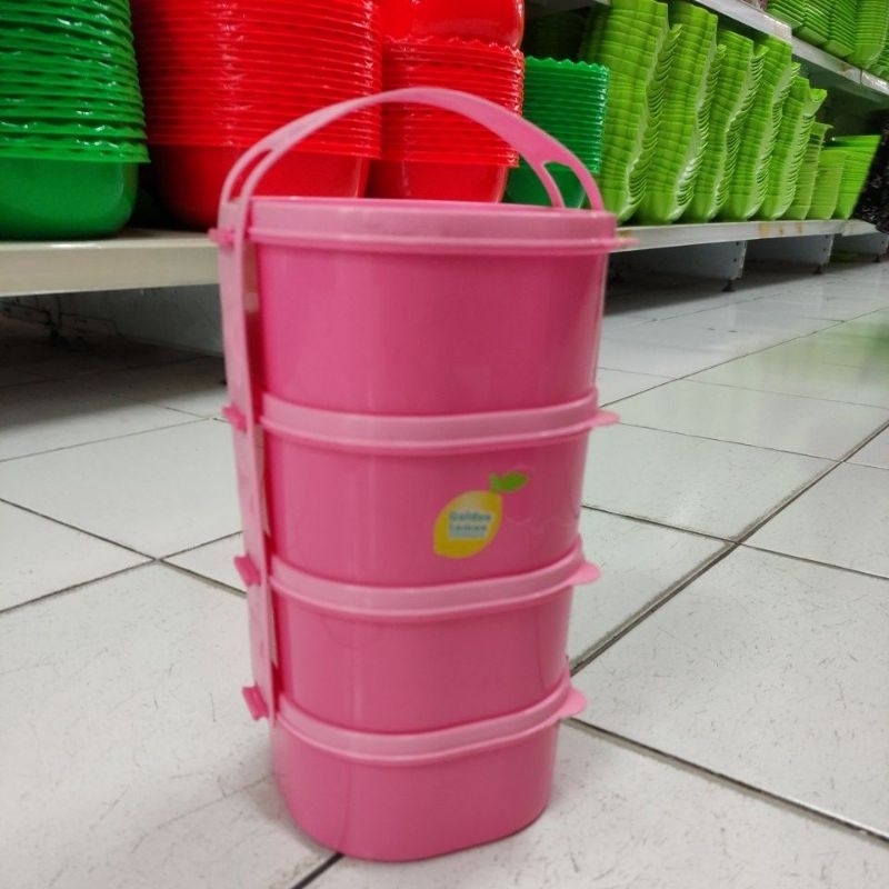 PROMO TERBARU GOLDEN LEMON RANTANG PIKNIK ANAK SUSUN 3 & 4 PINK - RANTANG PLASTIK