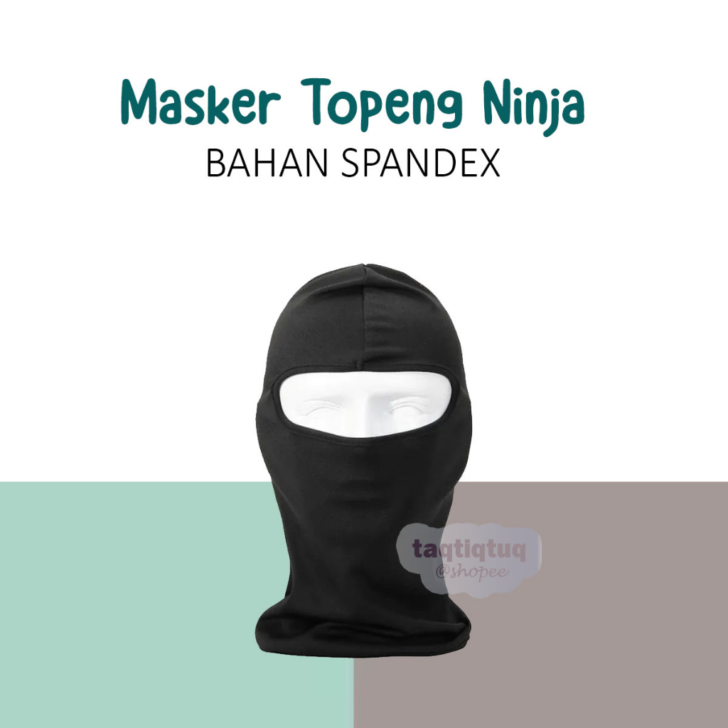 TQ Masker Full Face Spandex Masker Motor Ninja Helm Balaclava Polos Hitam