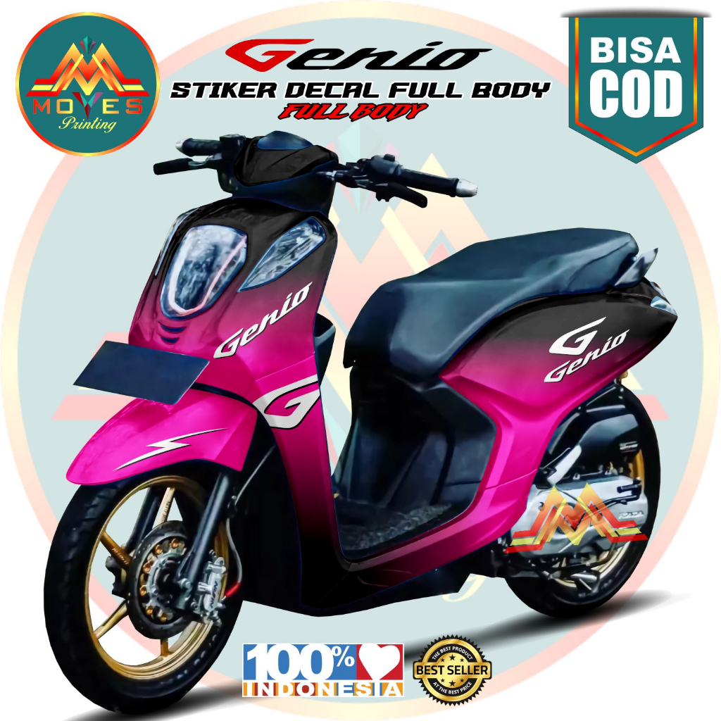 Decal Genio Full Body 2022 Stiker Genio Variasi 2022 Full Body Stiker Motor Genio 2022 Striping Geni