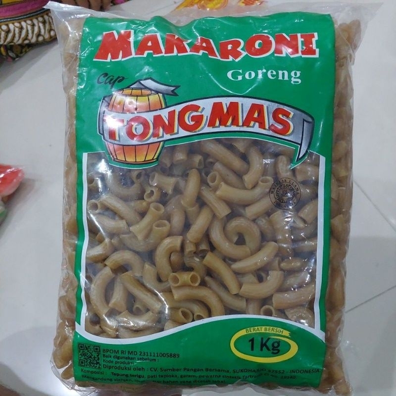 

MAKARONI GORENG TONGMAS 1 KG MAKARONI MENTAH 1KG MAKRONI GORENG