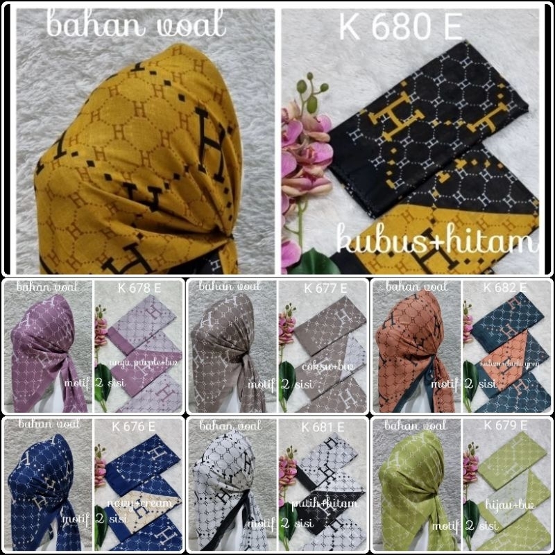 Jilbab segiempat voal motif lasercut hijab motif premium (harga grosir)