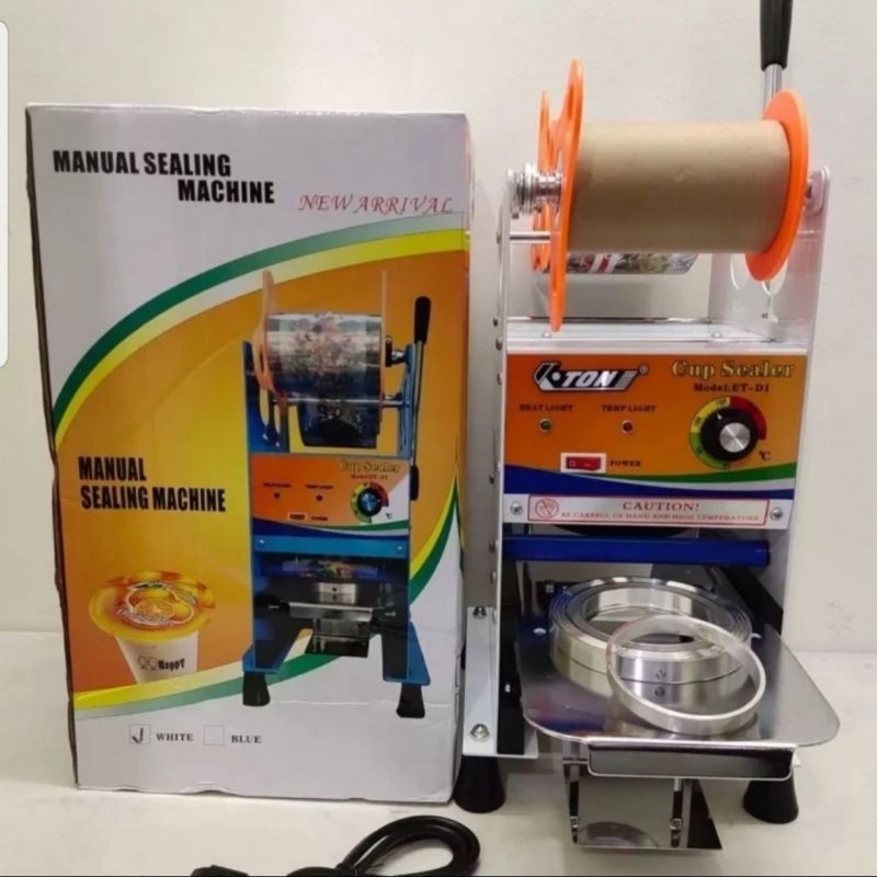 ETON : MESIN CUP SEALER MANUAL ALAT PRESS GELAS PLASTIK ET D1 12-22 OZ