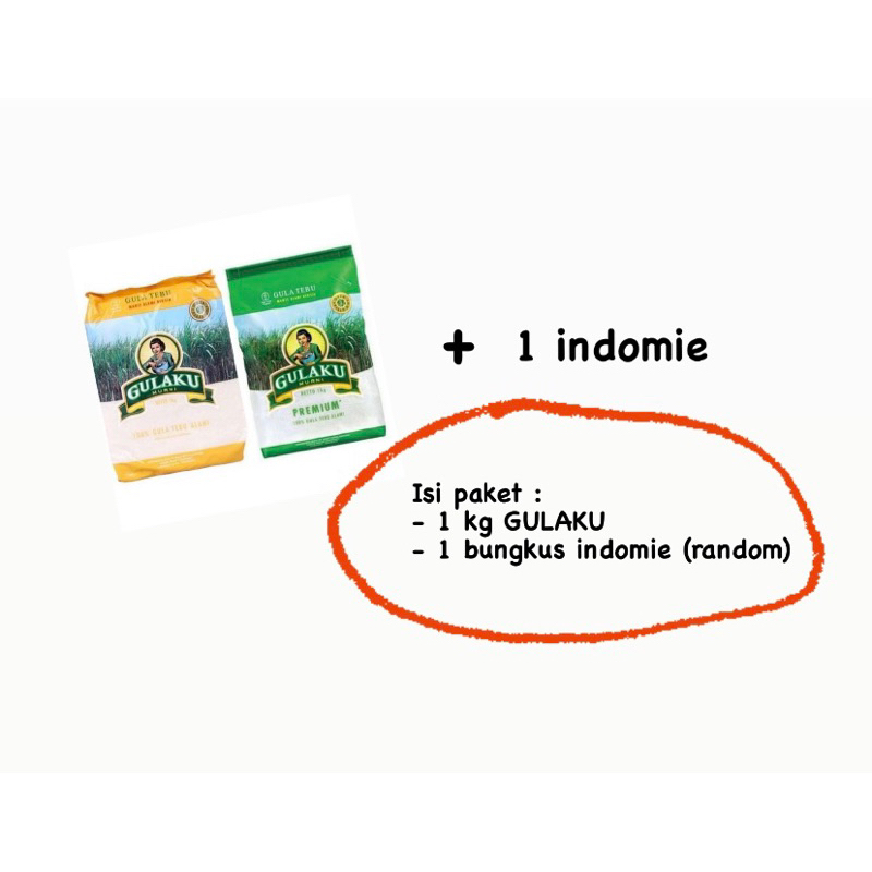 

paket bundling 1kg gulaku + 1 indomie
