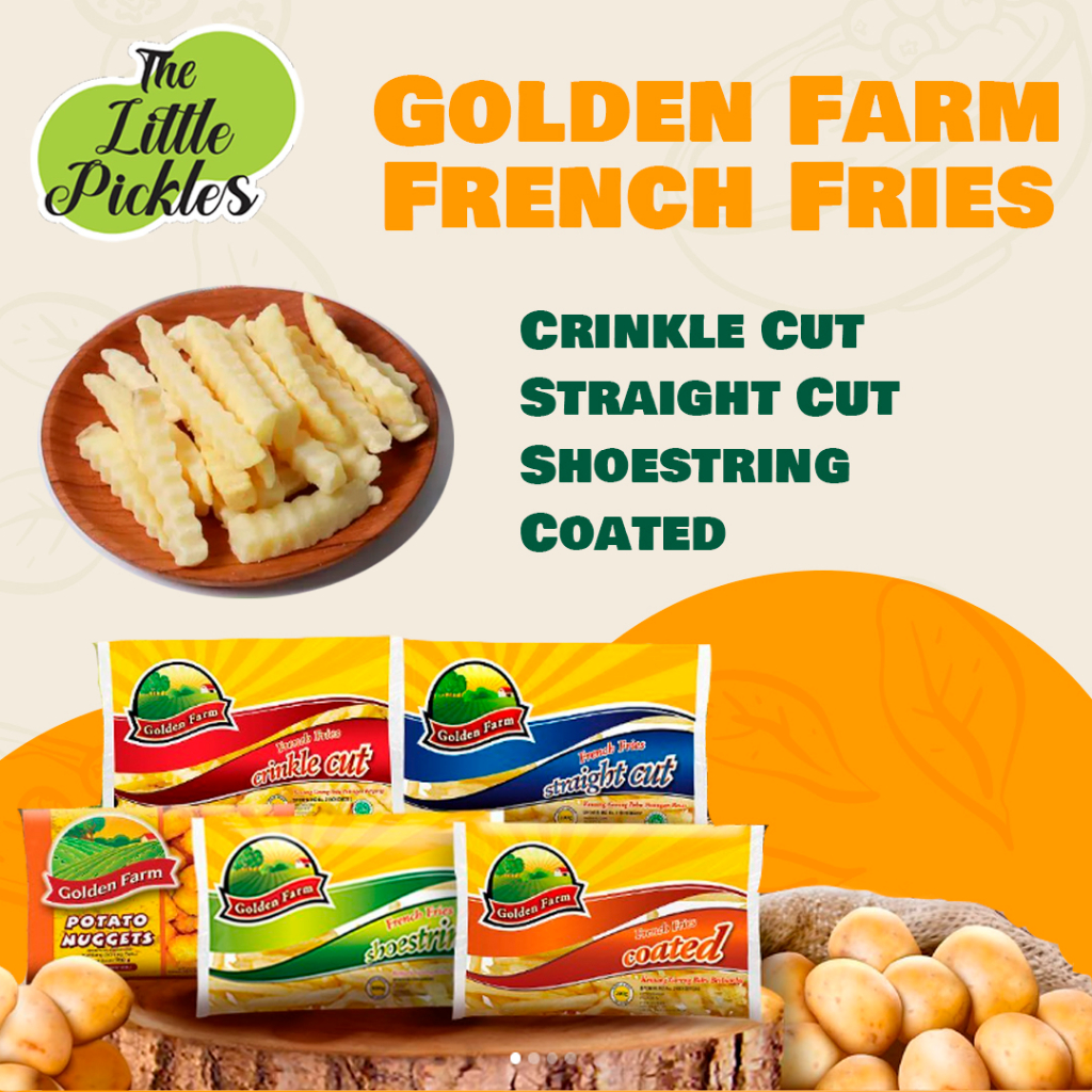 

Kentang goreng golden farm french fries shoestring / crinkle cut / coated 500gr