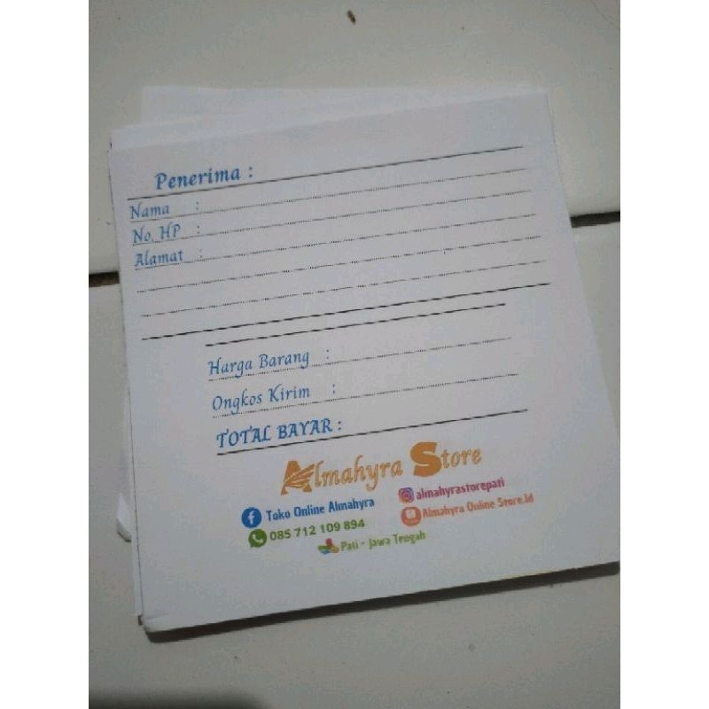 Cetak Nota Olshop Nota Pengiriman