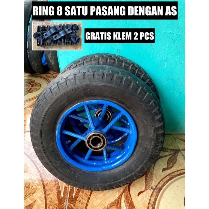 RODA GEROBAK RING 10 SEPASANG + AS