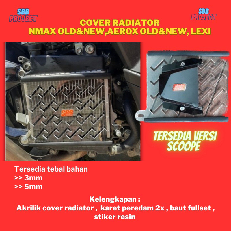 cover radiator akrilik nmax old dan new . aerox old dan new .lexi