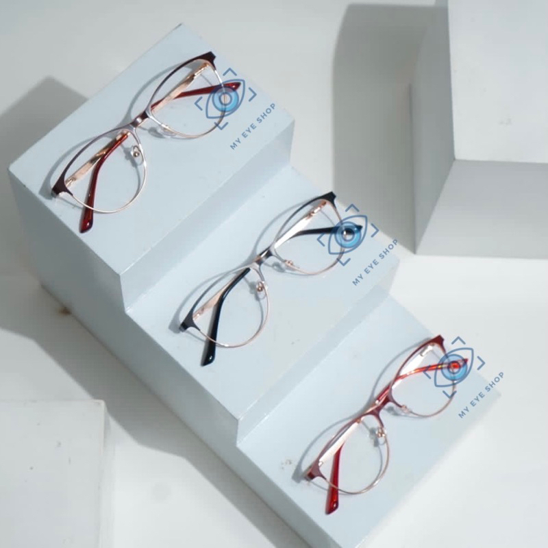 Kacamata Fashion Cat Eye Minus “Vello” Wanita Pria Anti Radiasi Blue Ray Photocromic Paket Frame & K