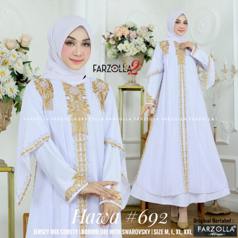 BEST SELLER ABAYA Hawa 692 by farzolla / turkey 2367 white / gamis putih polos / abaya white / Gamis