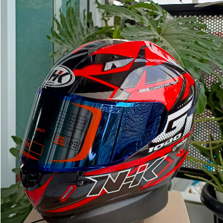 HELM NHK GP1000 STAR RED PAKET GANTENG HELM FULL FACE NHK