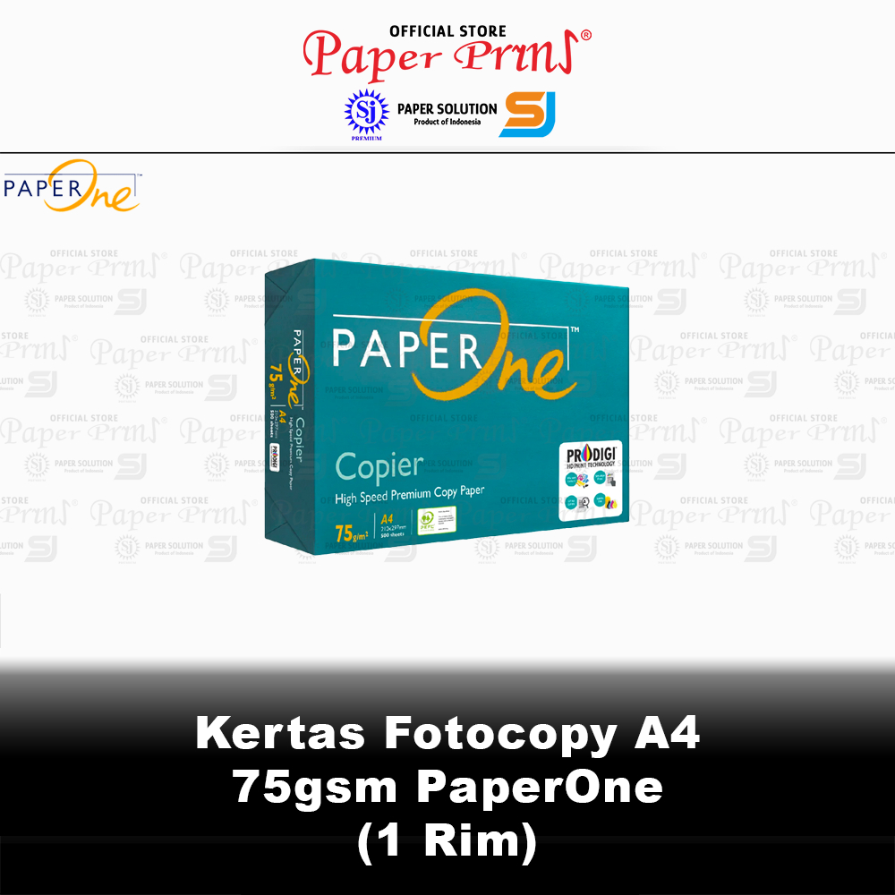 

Kertas Fotocopy HVS A4 75gr PaperOne 1 Rim