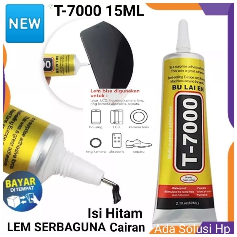 Lem Lcd hp paling kuat Touchscreen Hv Bekdor Casing Glue tape cepat kering isi Cairan Hitam 15ML T-7