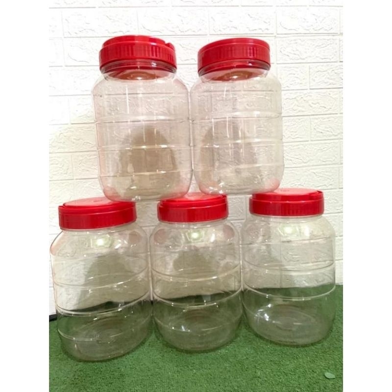 Toples Plastik Tebal 10 Liter / Toples Kerupuk / kacang / Kue dangan tutup handle