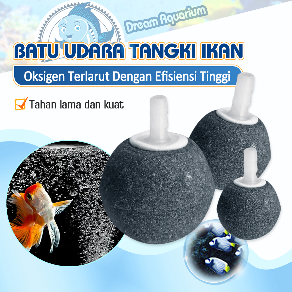 Air stone Bola Bakso Batu Aerasi Bulat Air Stone Gelembung Udara Oksigen Aerator Ikan Aquarium
