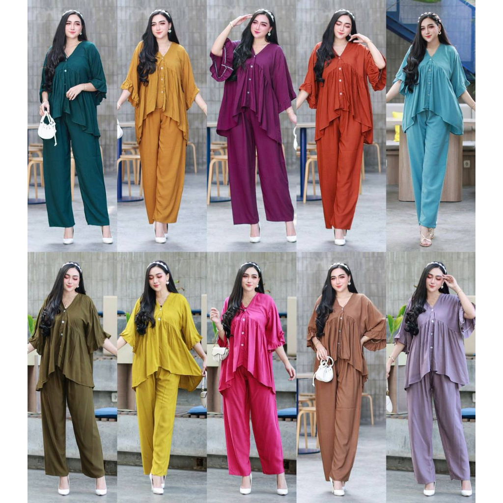 ONE SET RAYON | SETELAN RAYON ADEM | SETELAN RAYON JUMBO | COD | BABY DOLL | SET RAYON JUMBO | PIYAM