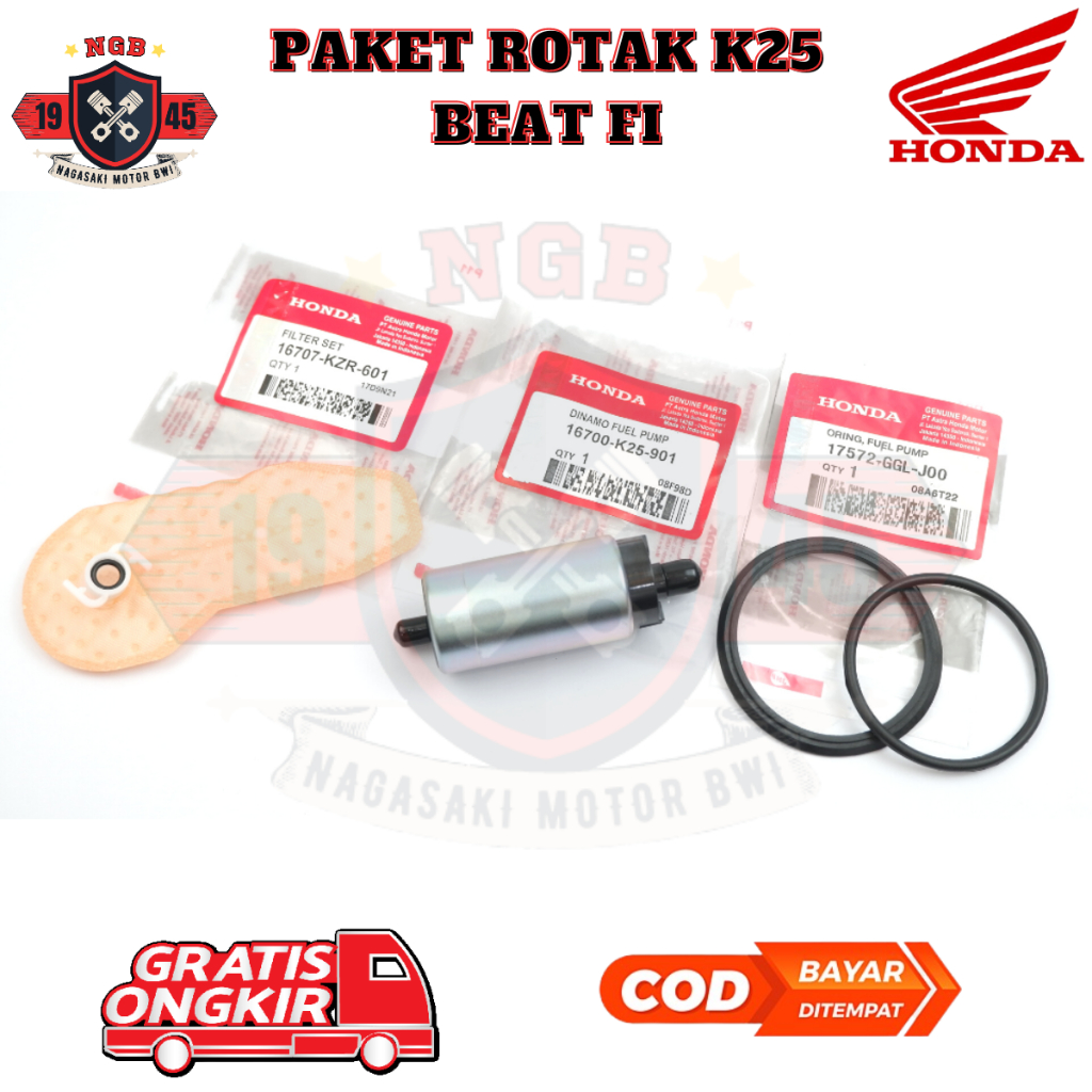 ROTAK BEAT FI - FUEL PUMP HONDA VARIO 125 - DINAMO BENSIN K25 ORING DAN FILTER