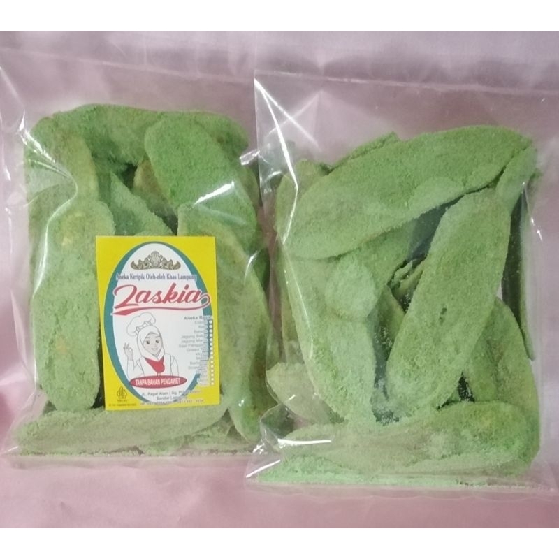 

keripik pisang kepok rasa greentea zaskia keripik lampung