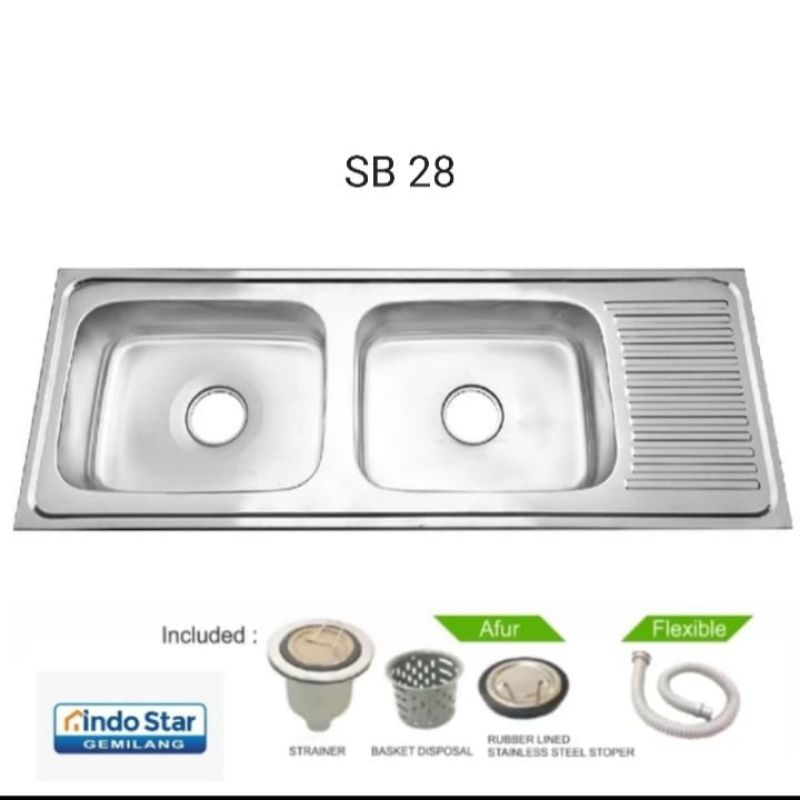 Bak Cuci Piring / BCP / Kitchen Sink Royal SB 28 2 Lubang