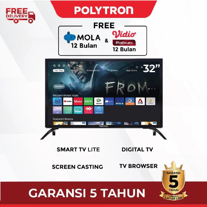 Tv LED Polytron 32 inc smart sudah digital
