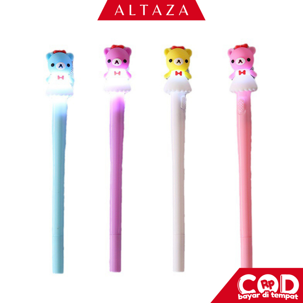 

ALTAZA COD Pena Bear LED Lucu LED Unicorn Pen Murah Produk Import Murah U09