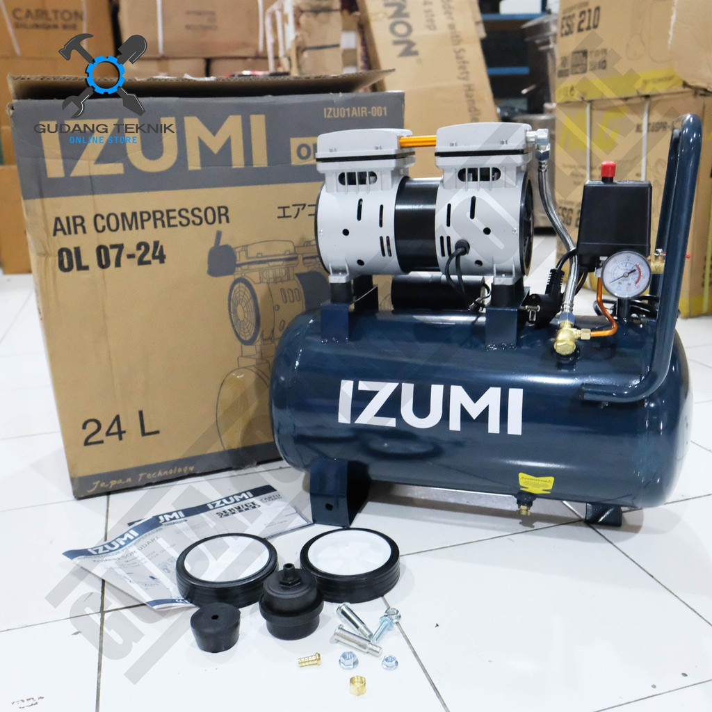 Kompresor Angin Udara Tanpa Oli IZUMI OL0724 24L / Air Compressor Oilless  OL 0724 24 Liter IZUMI