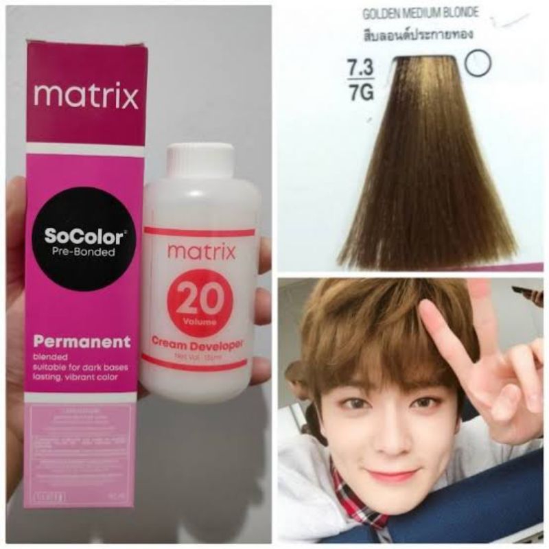 Matrix socolor Cat rambut 7.3 +oxidant pewarna rambut so color