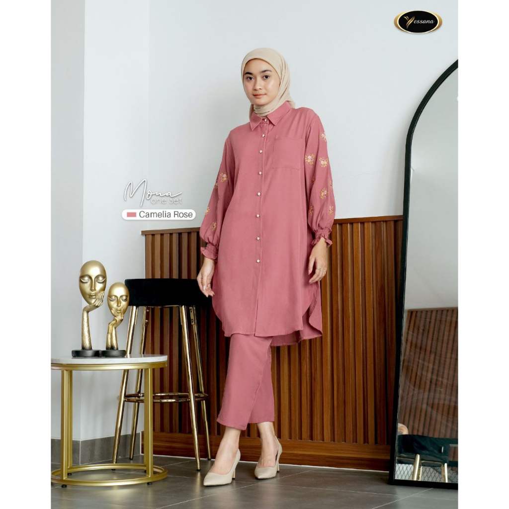 Yessana Mona One Set Bahan Twill Levina Ejamas Hijab Store