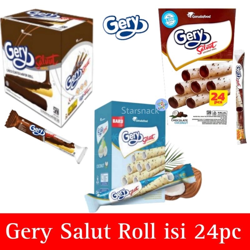 

Gery Saluut Roll Kelapa Coklat Chocolate coconut isi 24pc