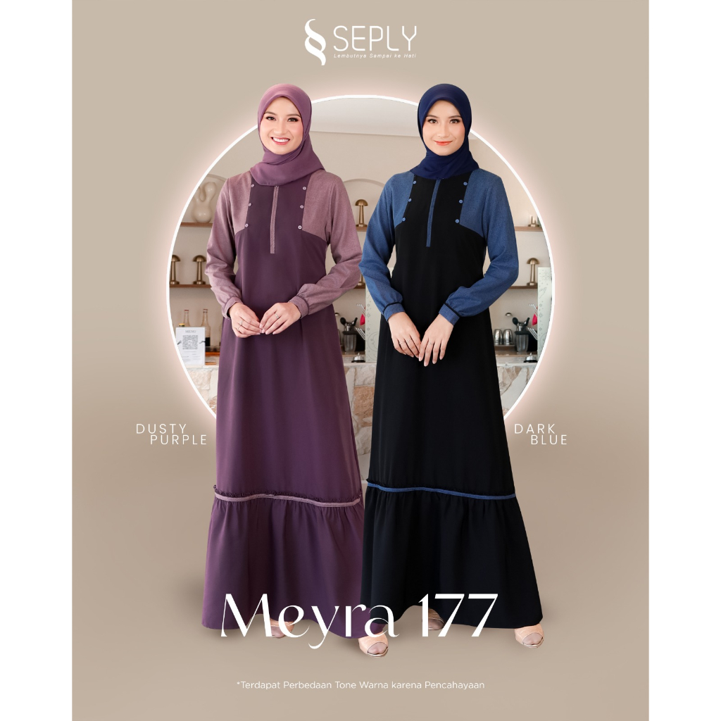 GAMIS TERBARU SEPLY MEYRA 177 DUSTY PURPLE & DARK BLUE