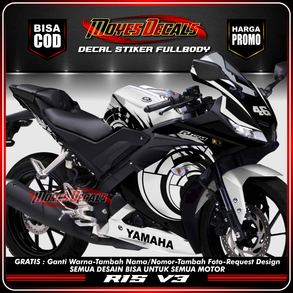 Decal R15 V3 Full Body - Stiker R15 V3 Full Body - Dekal R15 V3 Full Body - Striping R15 V3 Variasi 