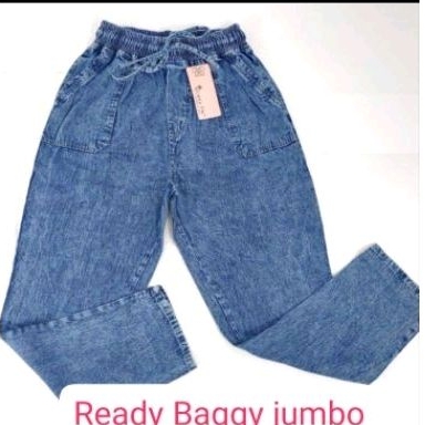 celana simple me baggy jumbo polos jeans